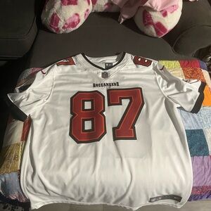 White Buccaneers Jersey with Red Number 87- Rob Gronkowski